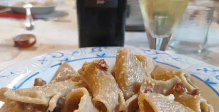 Chardonnay Incalmà 2020 e la Carbonara di Grani Antichi