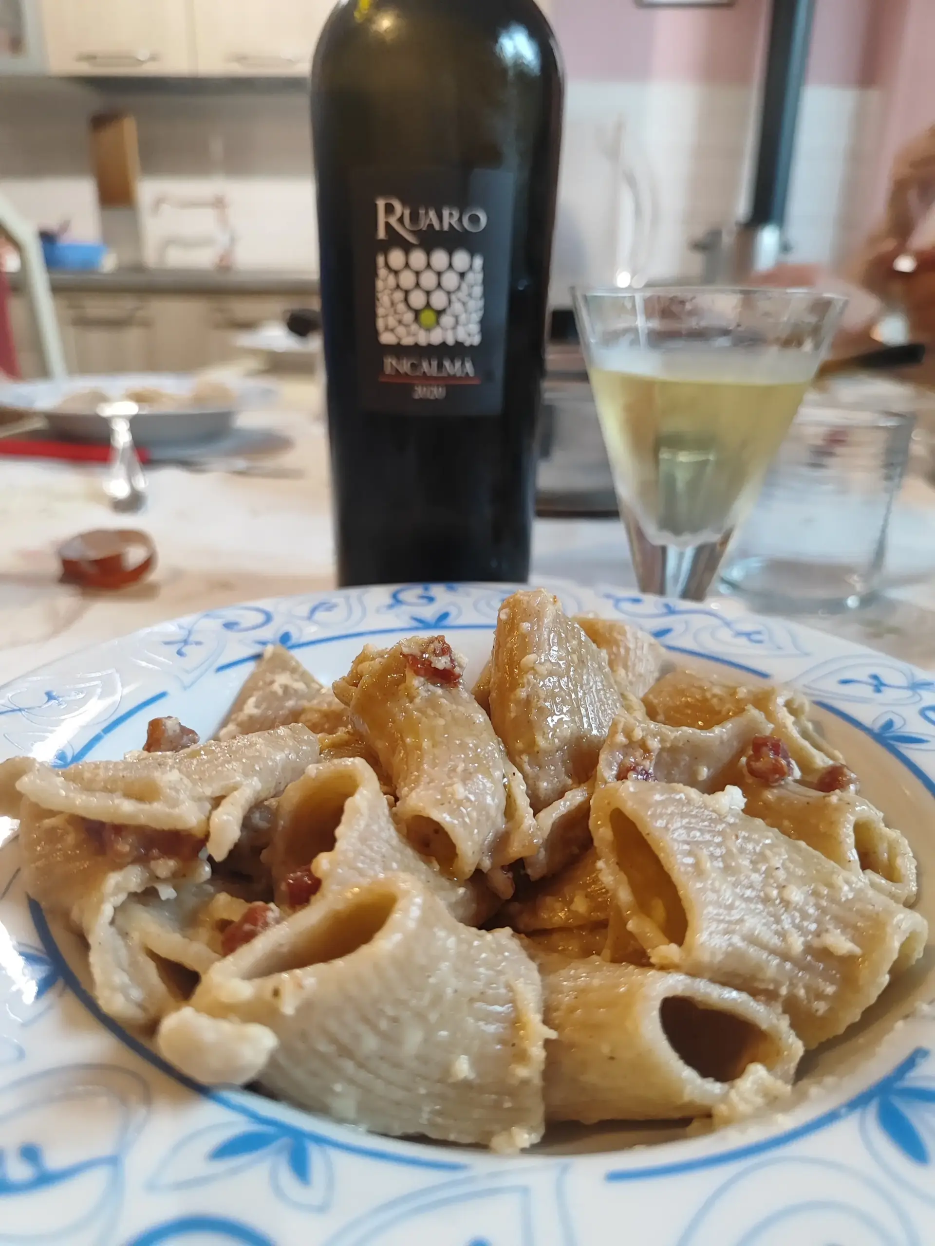Chardonnay Incalmà 2020 e la Carbonara di Grani Antichi